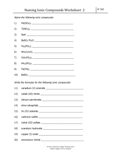 Naming Ionic Compounds Worksheet 2
