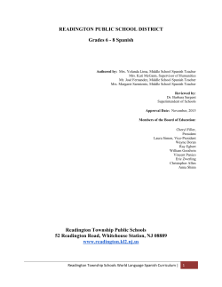 Spanish - Grades 6-8 - Readington Township Public Schools