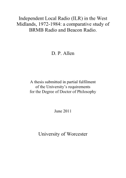 Independent Local Radio (ILR) in the West Midlands, 1972