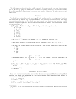 The following review sheet is intended to help you study. It does not