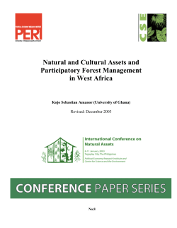 Natural and Cultural Assets and Participatory Forest Management in