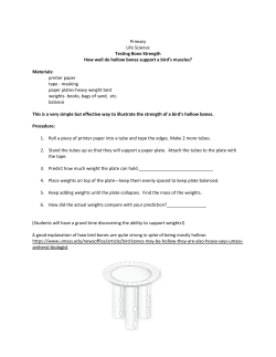 Primary Life Science Testing Bone Strength How well do hollow