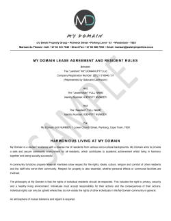 My Domain Lease Agreement and Resident Rules