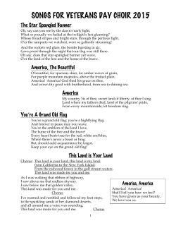 Veterans Day Song Sheet - Mercer Island School District