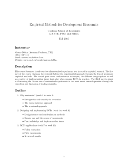 Empirical Methods for Development Economics
