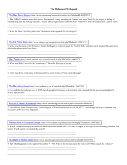 The Holocaust Webquest