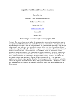 Inequality, Mobility, and Being Poor in America