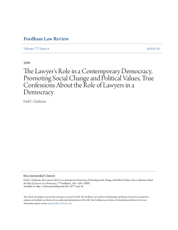The Lawyer`s Role in a Contemporary Democracy, Promoting Social