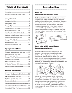 Introduction Table of Contents