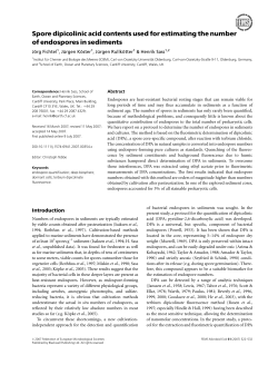 Spore dipicolinic acid contents used for estimating the number of