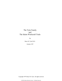 The Tyler Family and The Salem Witchcraft Trials