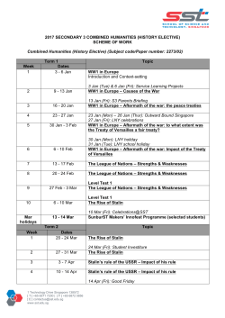 2017 S3 CH History Elective SOW Parents