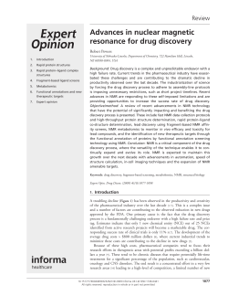 Advances in nuclear magnetic resonance for drug
