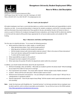 Guide to Writing Position Descriptions