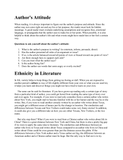Author`s Attitude Ethnicity in Literature