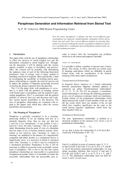 Paraphrase generation and information retrieval