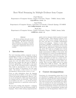 Root Word Stemming by Multiple Evidence from Corpus