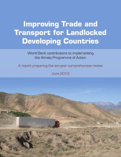 Improving Trade and Transport for Landlocked Developing Countries