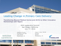 Leading Change in Primary Care Delivery