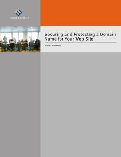 Securing and Protecting a Domain Name for Your Web Site