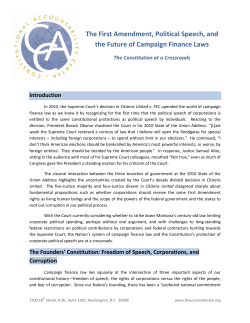 The First Amendment, Political Speech, and the Future of Campaign