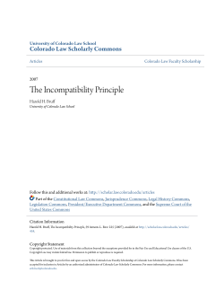 The Incompatibility Principle - Colorado Law Scholarly Commons