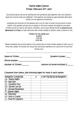 Family Dance Theme Basket Ticket Order Form 2017