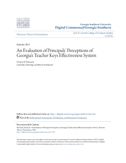 An Evaluation of Principals` Perceptions of Georgia`s Teacher Keys