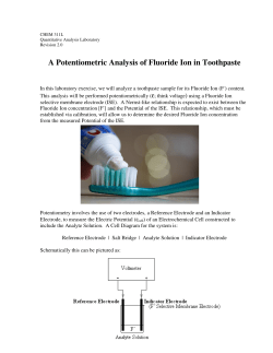 A Potentiometric Analysis of Fluoride Ion in Toothpaste