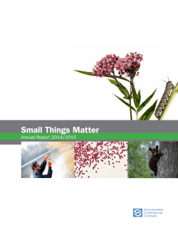2014/2015 Annual Report - Environmental Commissioner of Ontario