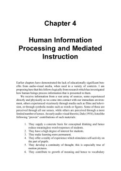 Chapter 4 Human Information Processing and Mediated Instruction