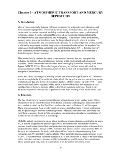 ATMOSPHERIC TRANSPORT AND MERCURY DEPOSITION