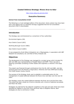 Coastal Defence Strategy: Rivers Arun to Adur