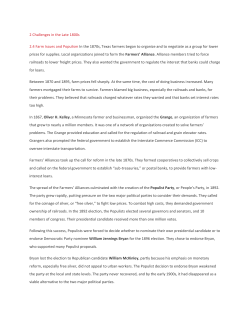 2 Challenges in the Late 1800s 2.4 Farm Issues and