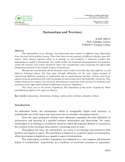 Nationalism and Territory - European Academic Research