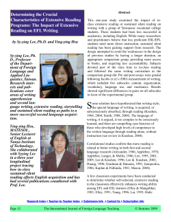 Determining the Crucial Characteristics of Extensive Reading