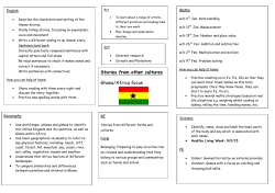 Stories from other cultures Ghana/Africa focus