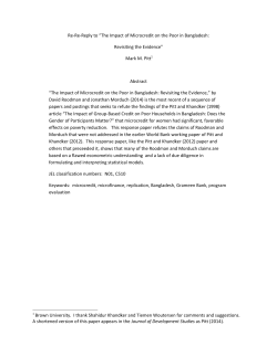 The Impact of Microcredit on the Poor in