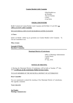Agenda for Meeting on 12th July 2016