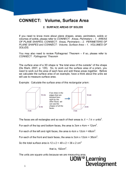 CONNECT: Volume, Surface Area