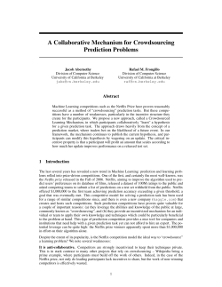 A Collaborative Mechanism for Crowdsourcing Prediction Problems