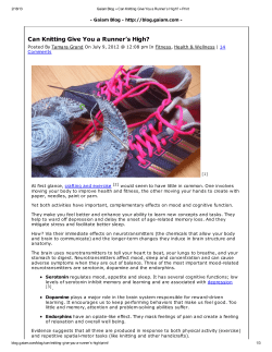 Can Knitting Give You a Runner`s High?