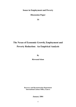 The Nexus of Economic Growth, Employment and Poverty Reduction