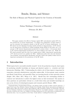 Bombs, Brains, and Science - The Society of Labor Economists