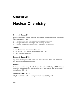 Chapter 21: Nuclear Chemistry