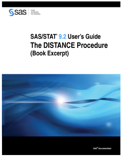 SAS/STAT 9.2 User`s Guide: The DISTANCE