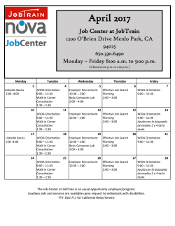 Job Center at JobTrain Calendar APR 17i