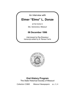 Elmer &ldquo;Elmo&rdquo; L. Donze - The State Historical Society of Missouri