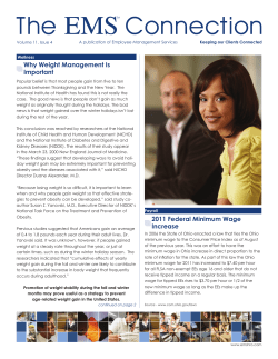 2011 Federal Minimum Wage Increase Why Weight Management Is