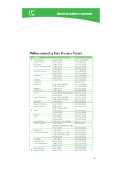 Airlines operating from Brussels Airport